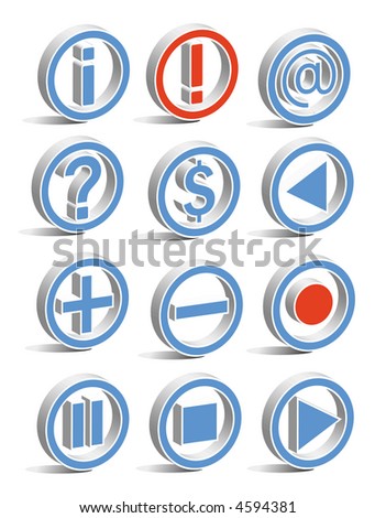 3d movie player icon vector