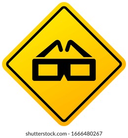 3d movie vector sign isolated on white background