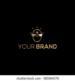3d movies vector logo design template