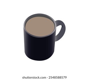 Diseño de ilustración eps de taza 3D.