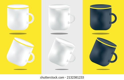 3d mug illustration vector template