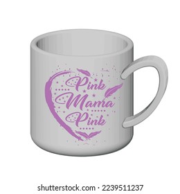 
3d mug typography design vector.
