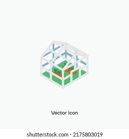 3D Multicolor Greenhouse Vector Icon. Premium quality.