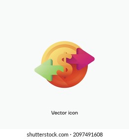 3D multicolor stock exchange vector icon.Premium quality.