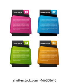 3d multicolor text placeholders with color alternative for your headings or contents