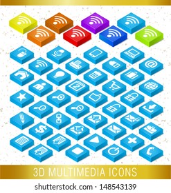 3D MULTIMEDIA ICONS / Set of icons 