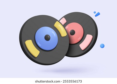 3d multimedia record with music note is symbol denoting a musical sound. mic record for music singing and audio tune or harmony tone concept. 3d song and melody icon vector render illustration