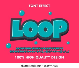 3d Mural Font Effect Green and Pink Combination. Premium Vector