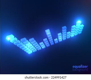 3D music equalizer. Vector eps10.