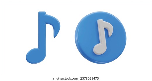 Icono de música 3d conjunto de ilustración vectorial