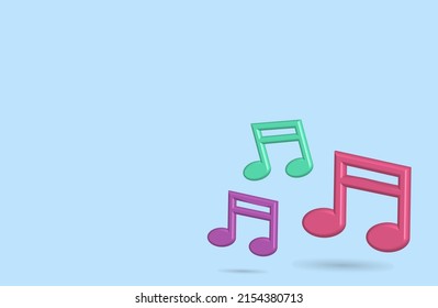 3D music note icon vector for entertainment theme