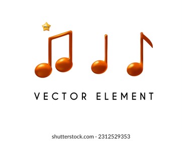 3D music note. Sing and melidy sign