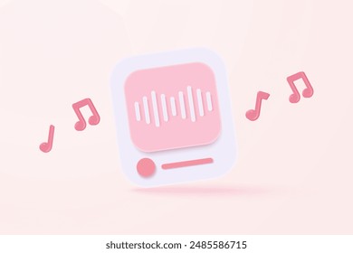 3d music note is symbol denoting a musical sound. Audio tune and harmony tone. Decoration element of musical song festivals and concerts. 3d melody notes icon vector render illustration