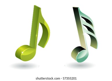 3D Music Note Symbol Set