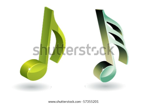 3d Music Note Symbol Set Stock Vector (Royalty Free) 57355201 ...