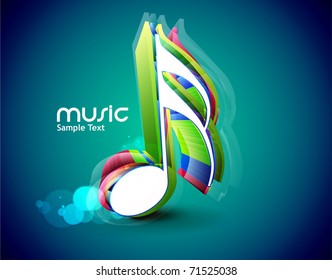 3d Music notes for design use, vector illustration