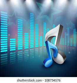 3D music notes on creative colorful music background. EPS 10.