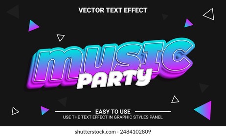 3d music party editable text effect