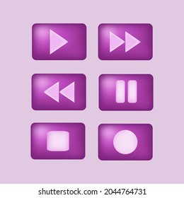 3d music play button icon symbol design