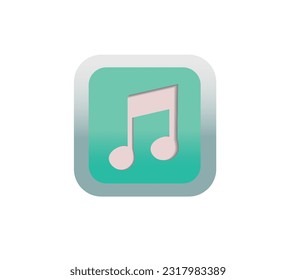 3d music sign icon, note icon on white background. Vector illustration