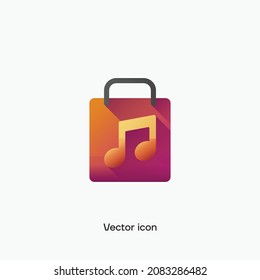 3D Music Store App Vektorsymbol. Premium-Qualität.