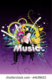 3d music text illustration vector