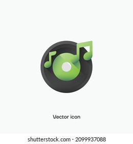 3D Music vector icon. Premium quality.