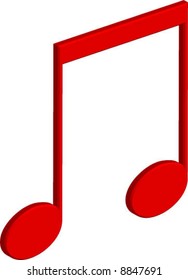3d musical note vector illustration