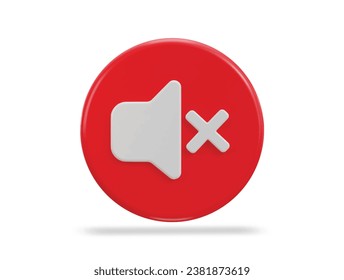 3d mute icon vector illustration