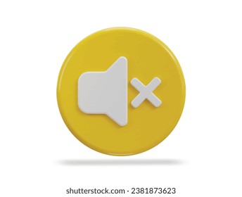 3d mute icon vector illustration