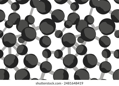 3D nanotechnology molecule. Nano fiber chemical modern material design. Atom macro structure development vector illustration