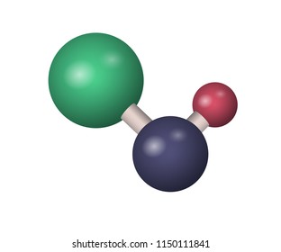 3D NaOH molecule. Caustic soda. Alkali vector illustration