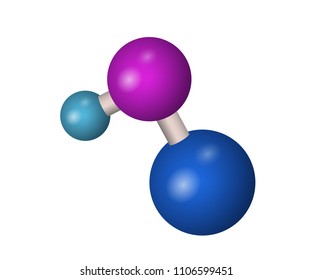 3D NaOH molecule. Sodium hydroxide. Chemistry vector illustration