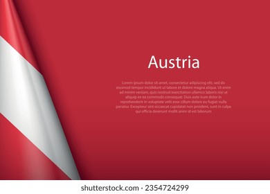 3.ª bandera nacional Austria aislada en segundo plano con copyspace