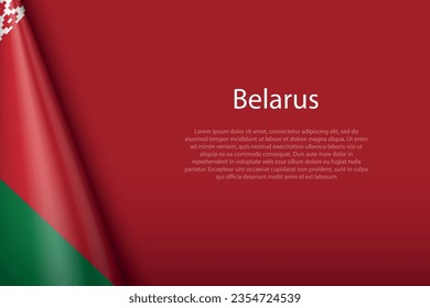 3d national flag Belarus isolated on background with copyspace