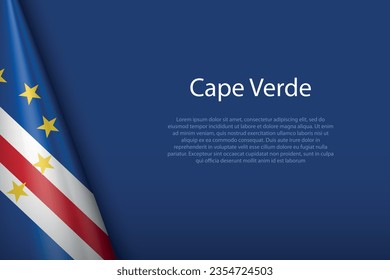 3d national flag Cape Verde isolated on background with copyspace