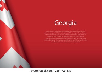 3.ª bandera nacional Georgia aislada en segundo plano con espacio de copia