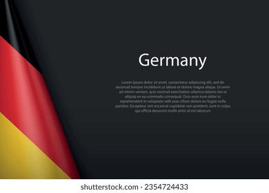 3d national flag Germany isolated on background with copyspace