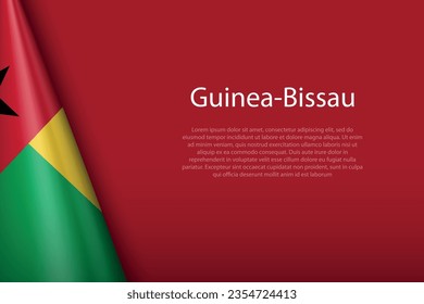 3d national flag Guinea-Bissau isolated on background with copyspace