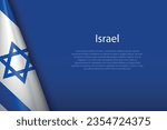 3d national flag Israel isolated on background with copyspace
