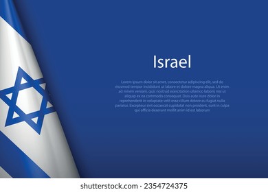 3d national flag Israel isolated on background with copyspace