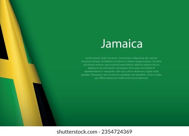 3d national flag Jamaica isolated on background with copyspace
