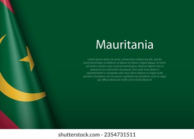 3d national flag Mauritania isolated on background with copyspace