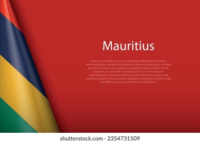 3d national flag Mauritius isolated on background with copyspace
