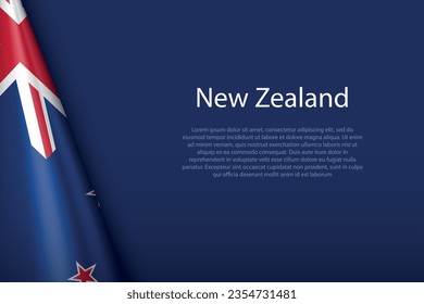 3d national flag New Zealand isolated on background with copyspace