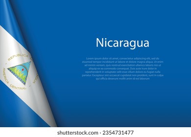 3d national flag Nicaragua isolated on background with copyspace