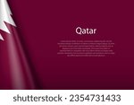 3d national flag Qatar isolated on background with copyspace