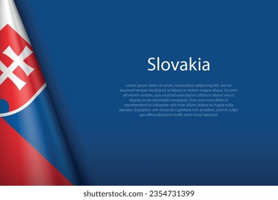 3d national flag Slovakia isolated on background with copyspace