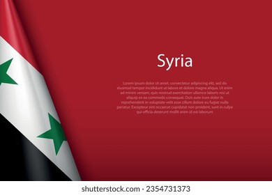 3d national flag Syria isolated on background with copyspace