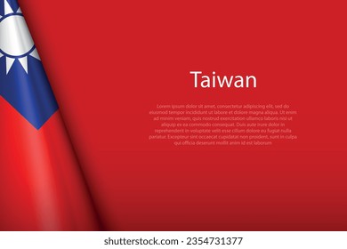 3d bandera nacional de Taiwán aislado en segundo plano con espacio de copia